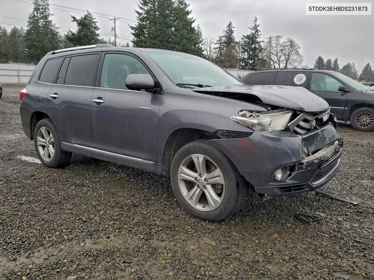 5TDDK3EH8DS231873 2013 Toyota Highlander Limited