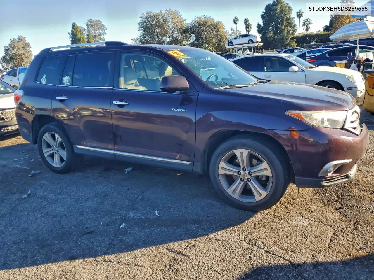5TDDK3EH6DS259655 2013 Toyota Highlander Limited