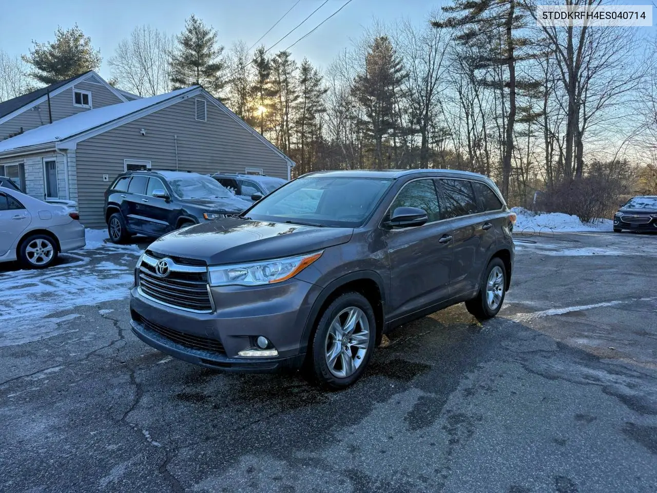 5TDDKRFH4ES040714 2014 Toyota Highlander Limited