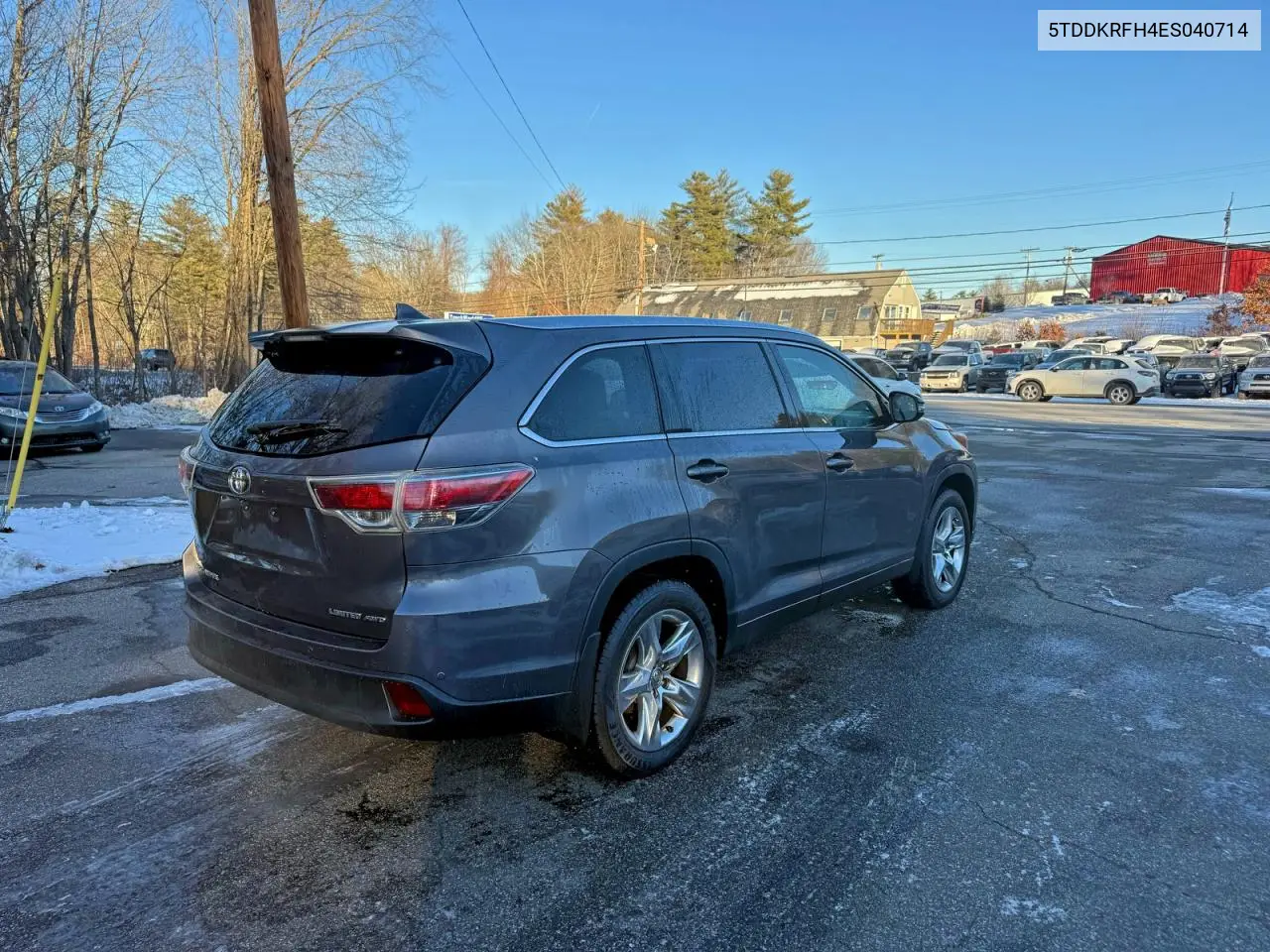 5TDDKRFH4ES040714 2014 Toyota Highlander Limited