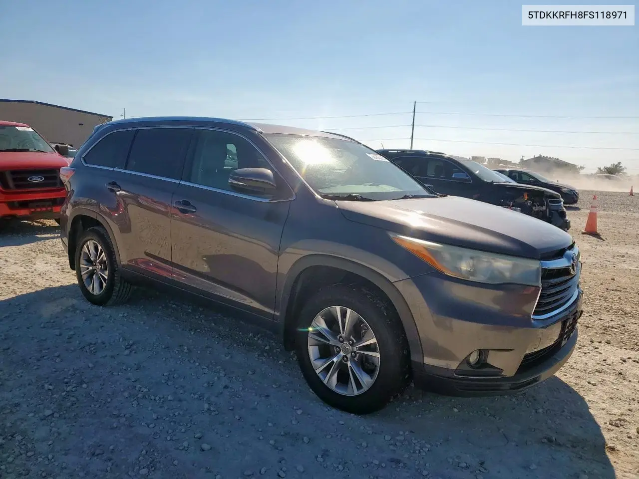 5TDKKRFH8FS118971 2015 Toyota Highlander Xle