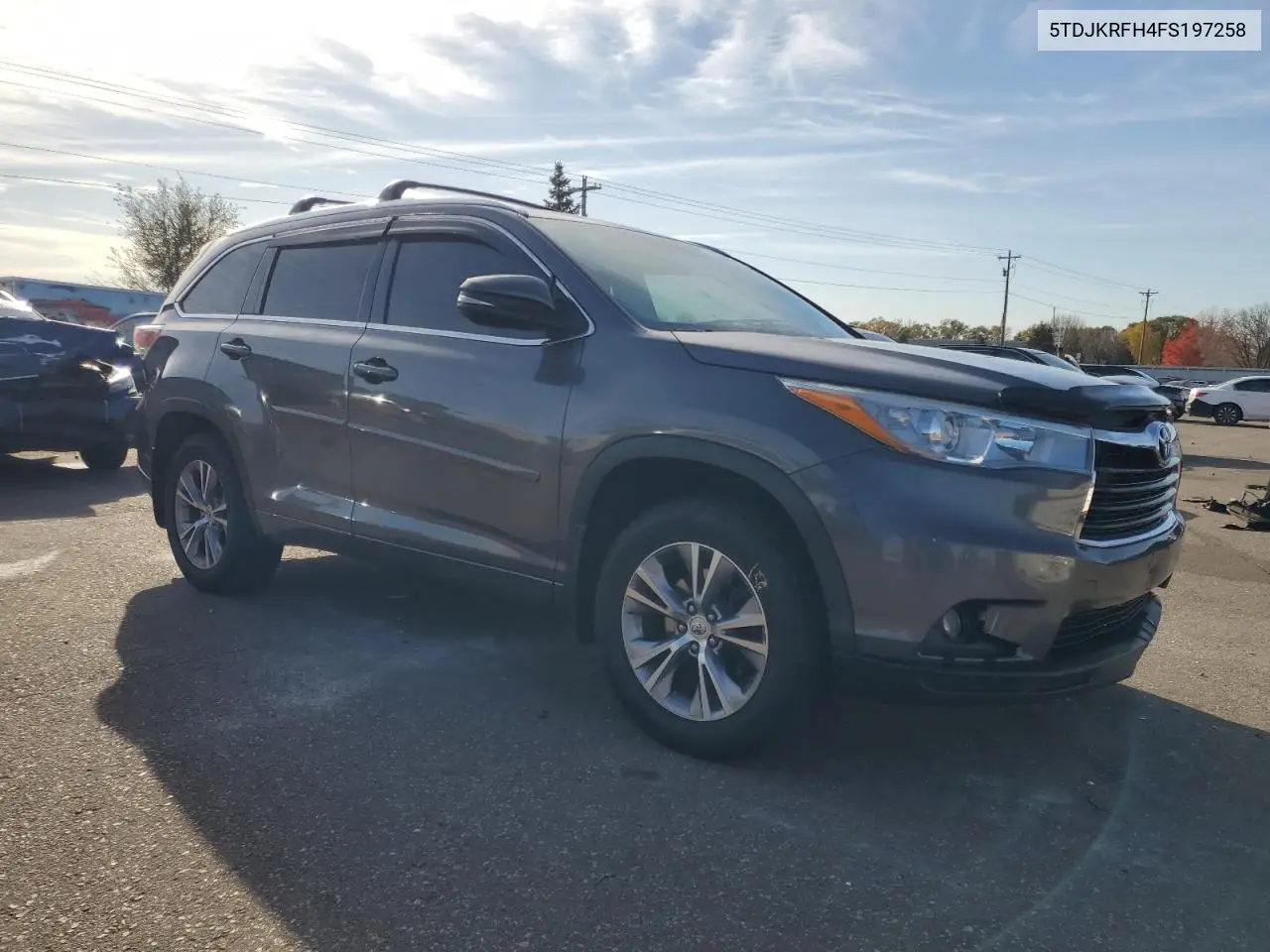 5TDJKRFH4FS197258 2015 Toyota Highlander Xle