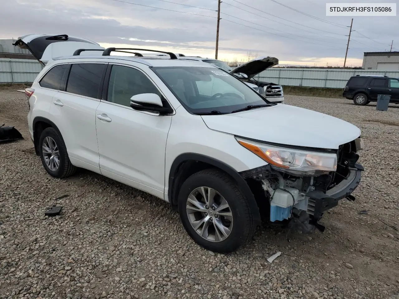 5TDJKRFH3FS105086 2015 Toyota Highlander Xle
