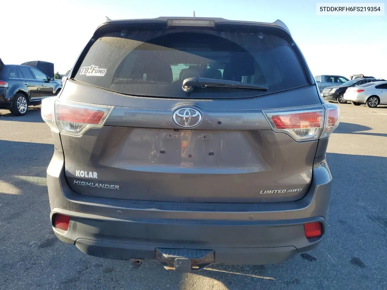 5TDDKRFH6FS219354 2015 Toyota Highlander Limited