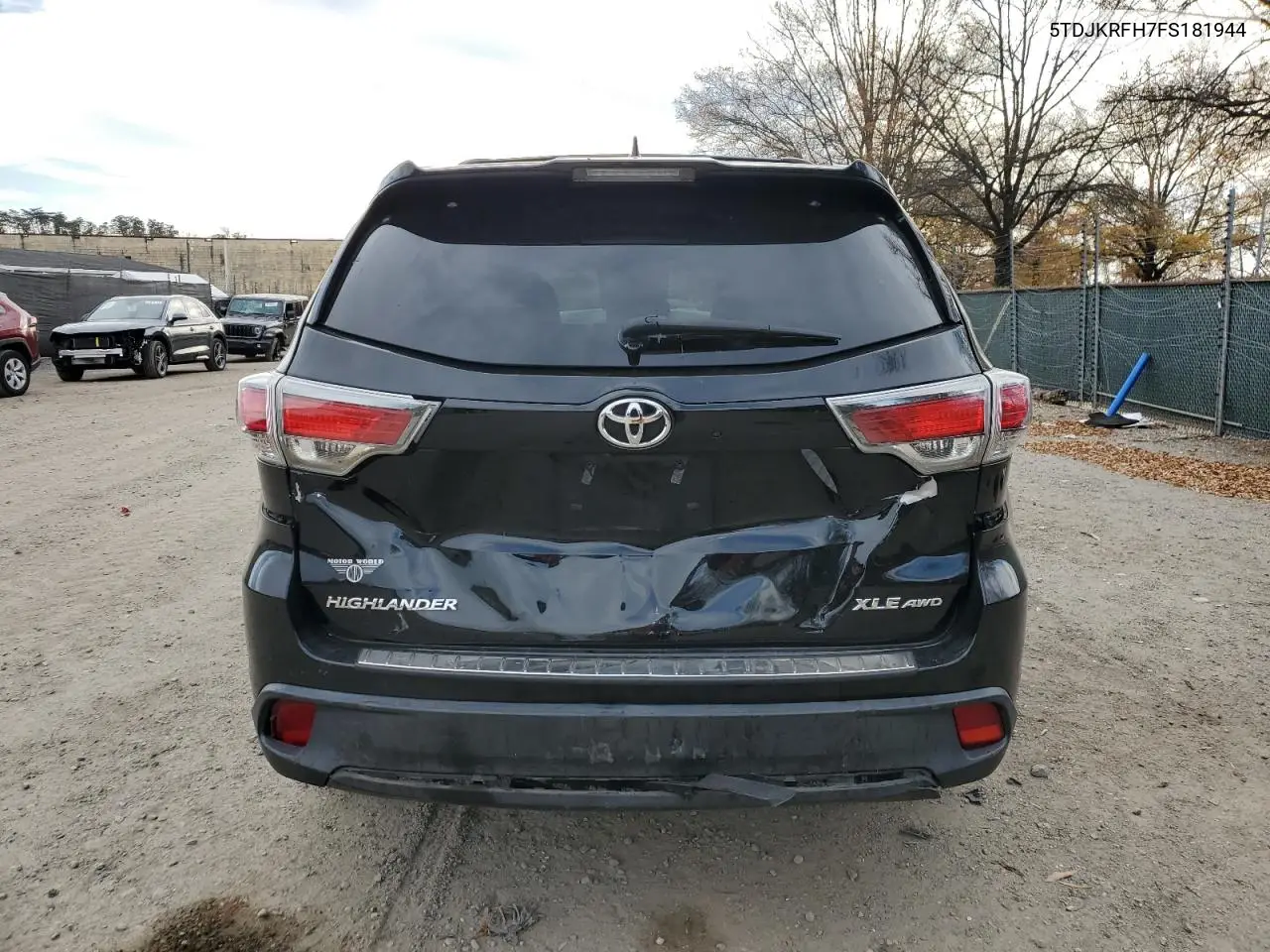 5TDJKRFH7FS181944 2015 Toyota Highlander Xle