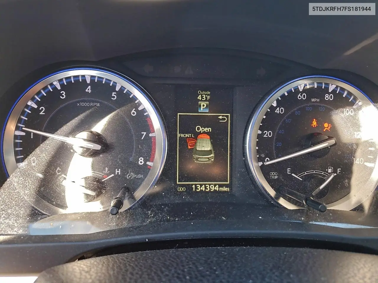 5TDJKRFH7FS181944 2015 Toyota Highlander Xle