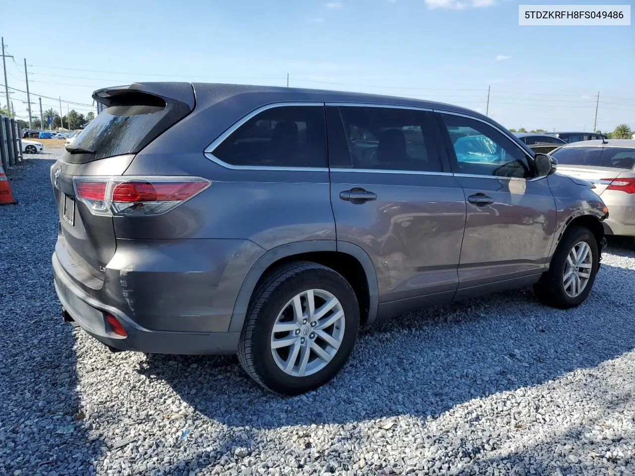 5TDZKRFH8FS049486 2015 Toyota Highlander Le