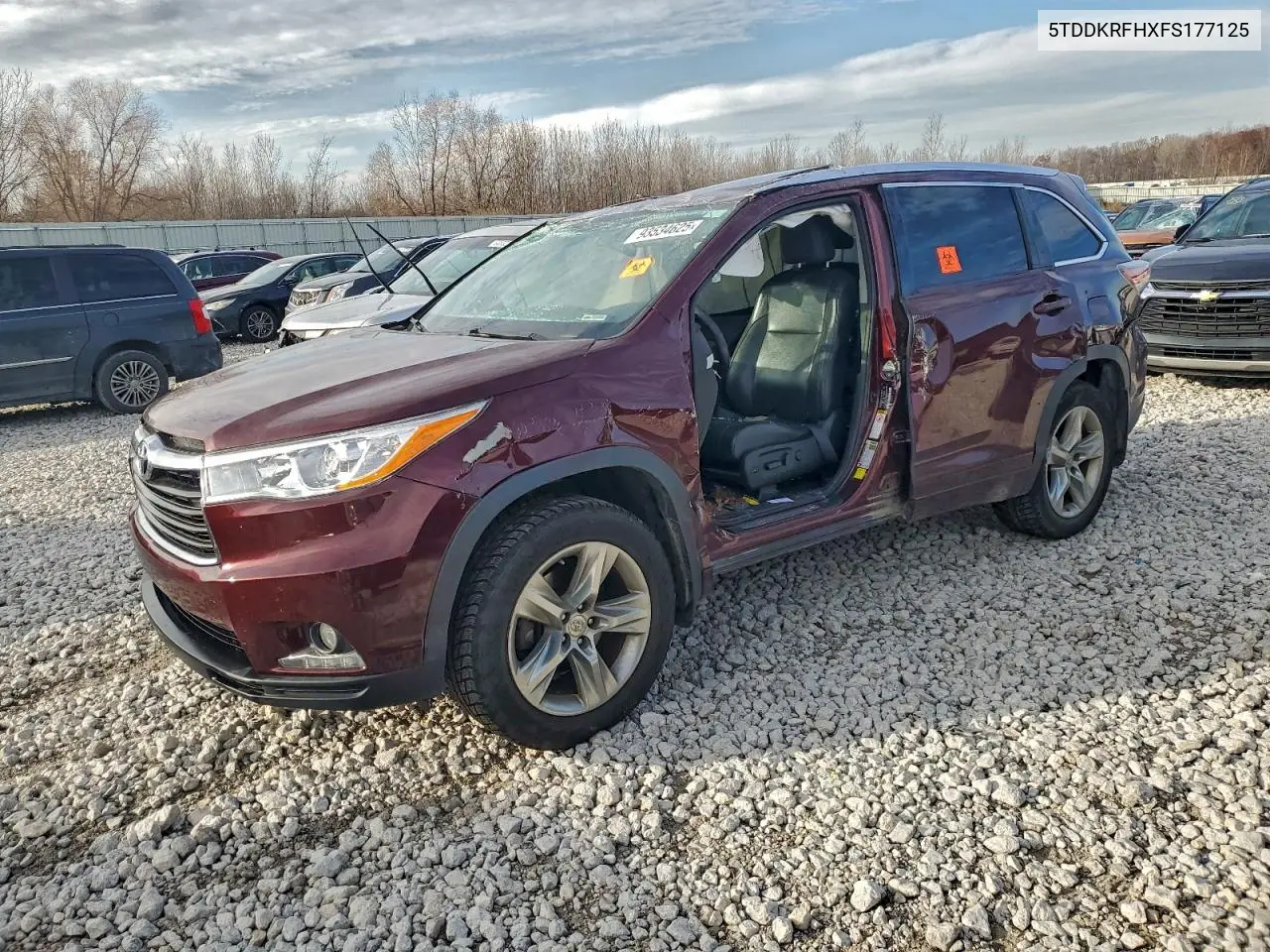 5TDDKRFHXFS177125 2015 Toyota Highlander Limited