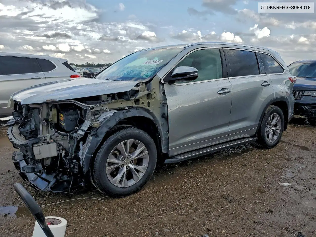 5TDKKRFH3FS088018 2015 Toyota Highlander Xle