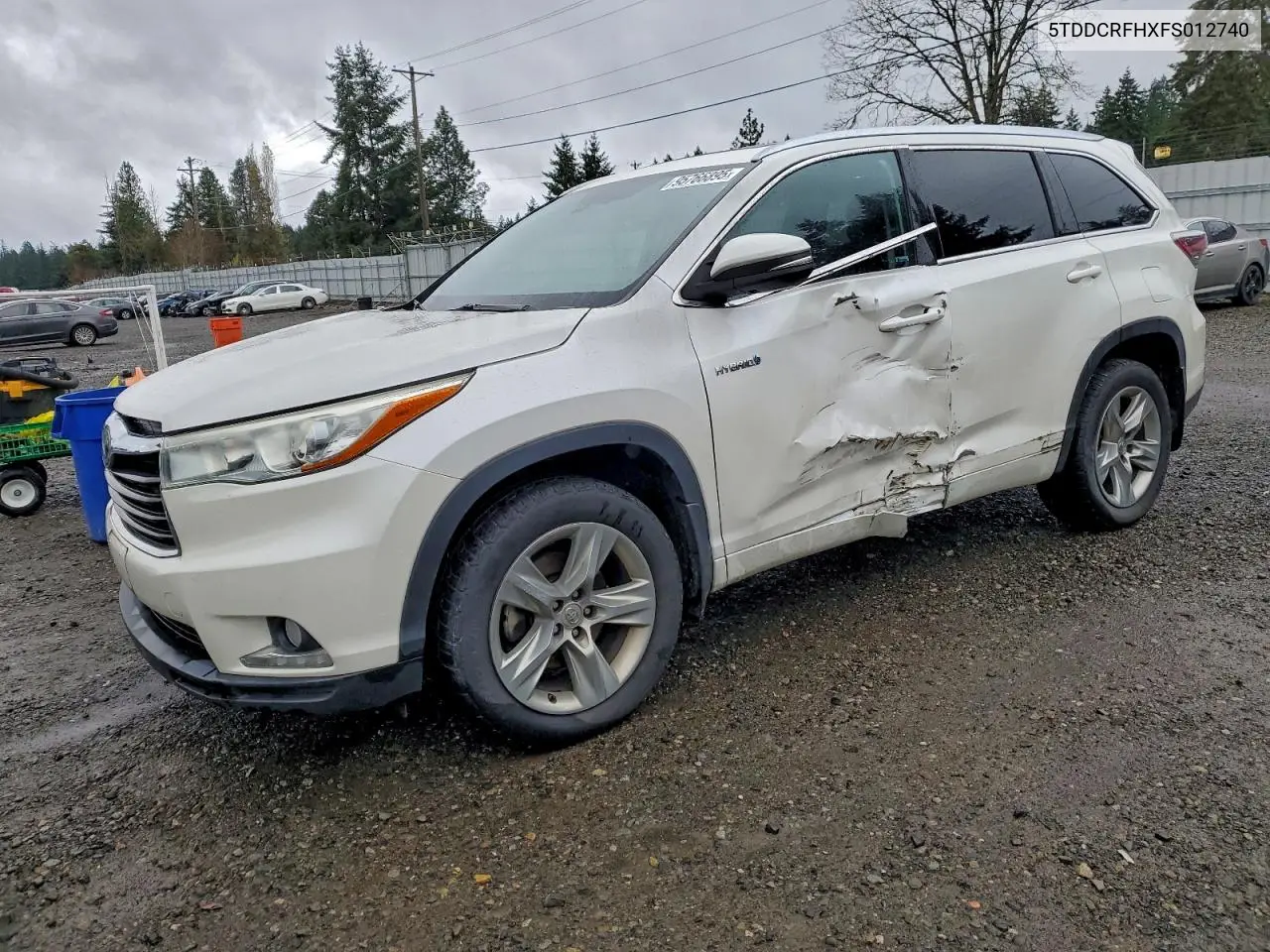 5TDDCRFHXFS012740 2015 Toyota Highlander Hybrid Limited