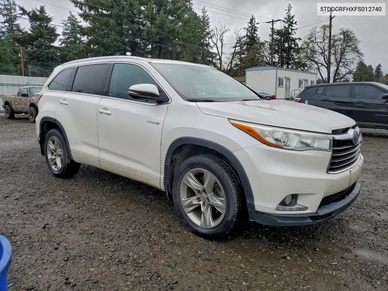 5TDDCRFHXFS012740 2015 Toyota Highlander Hybrid Limited