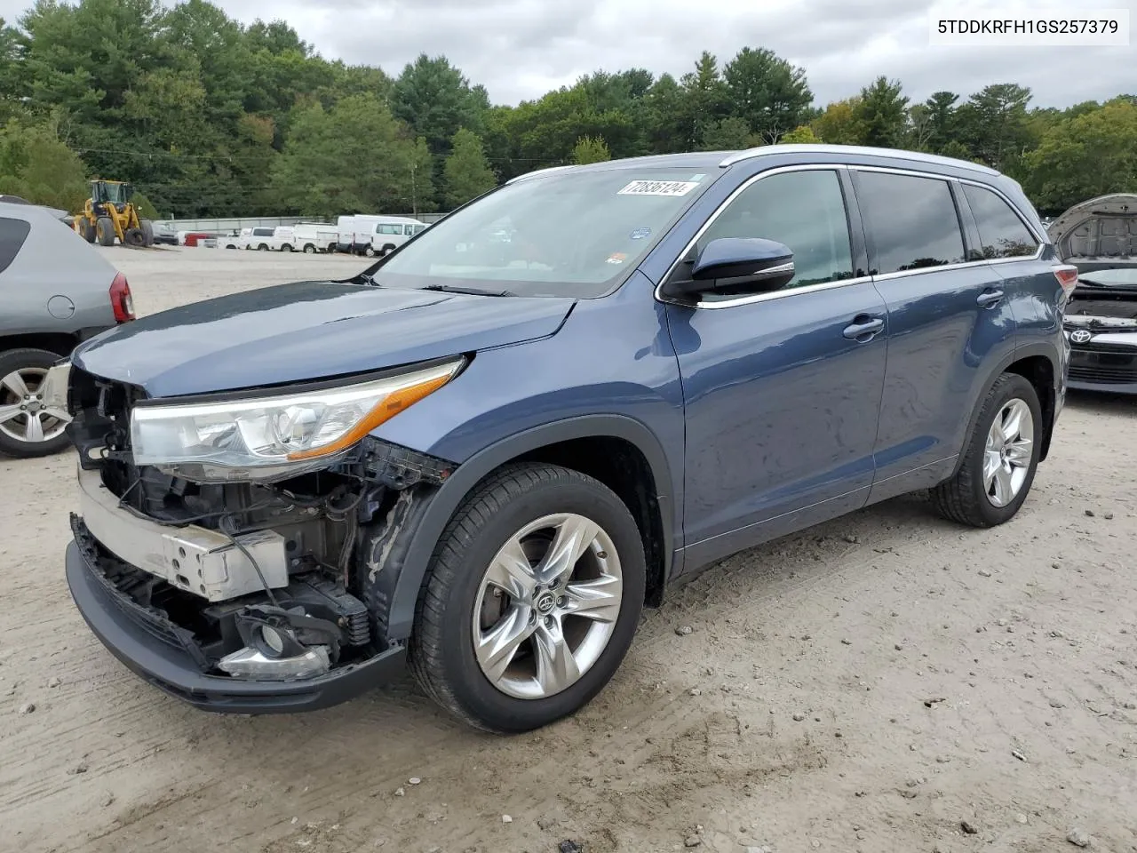 5TDDKRFH1GS257379 2016 Toyota Highlander Limited