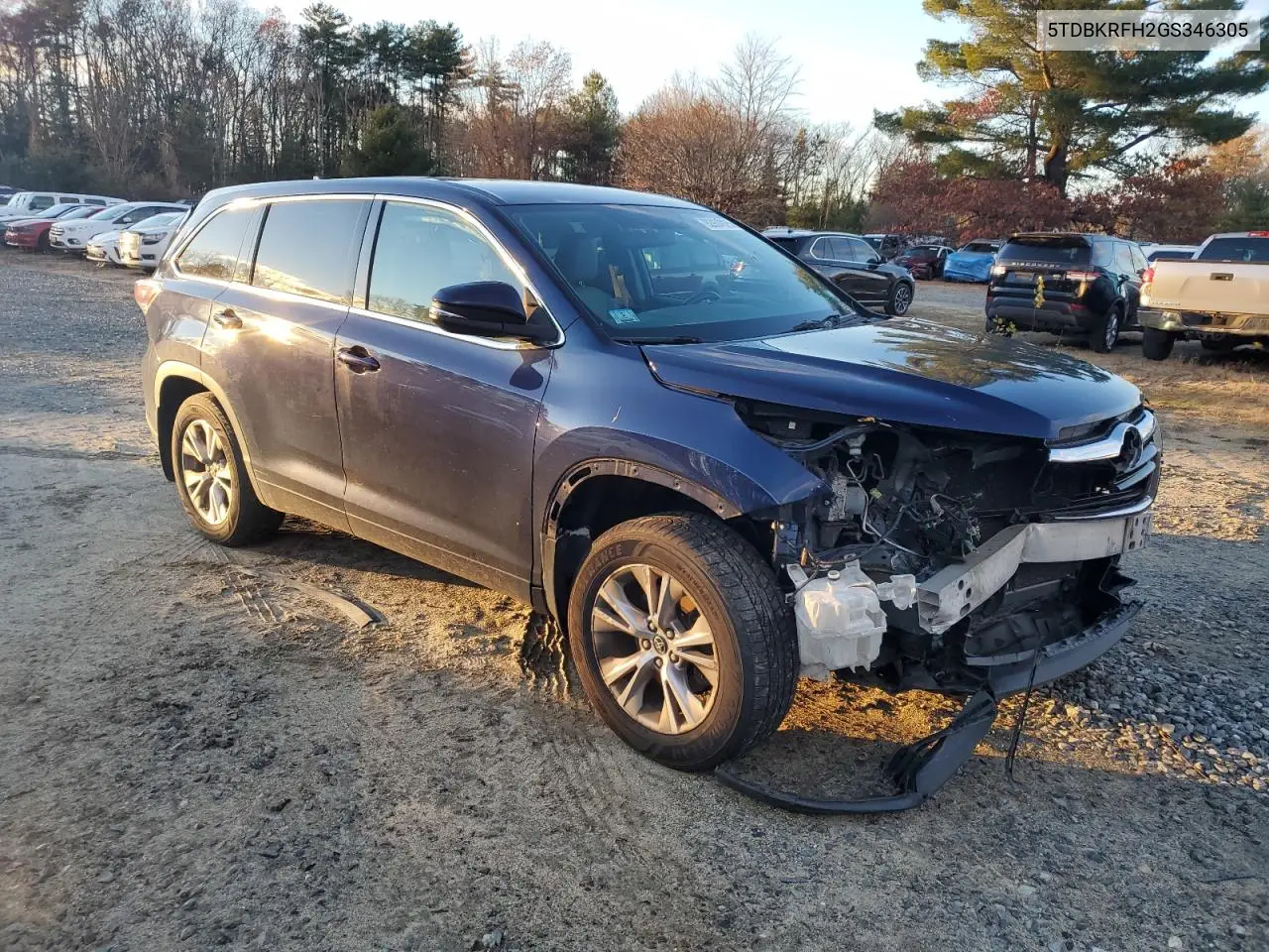 5TDBKRFH2GS346305 2016 Toyota Highlander Le