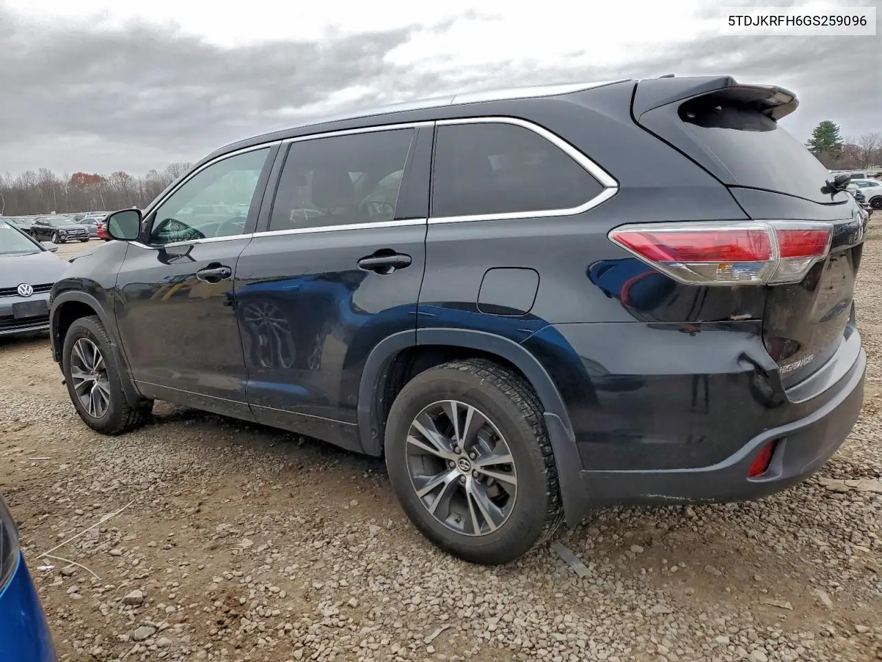 5TDJKRFH6GS259096 2016 Toyota Highlander Xle