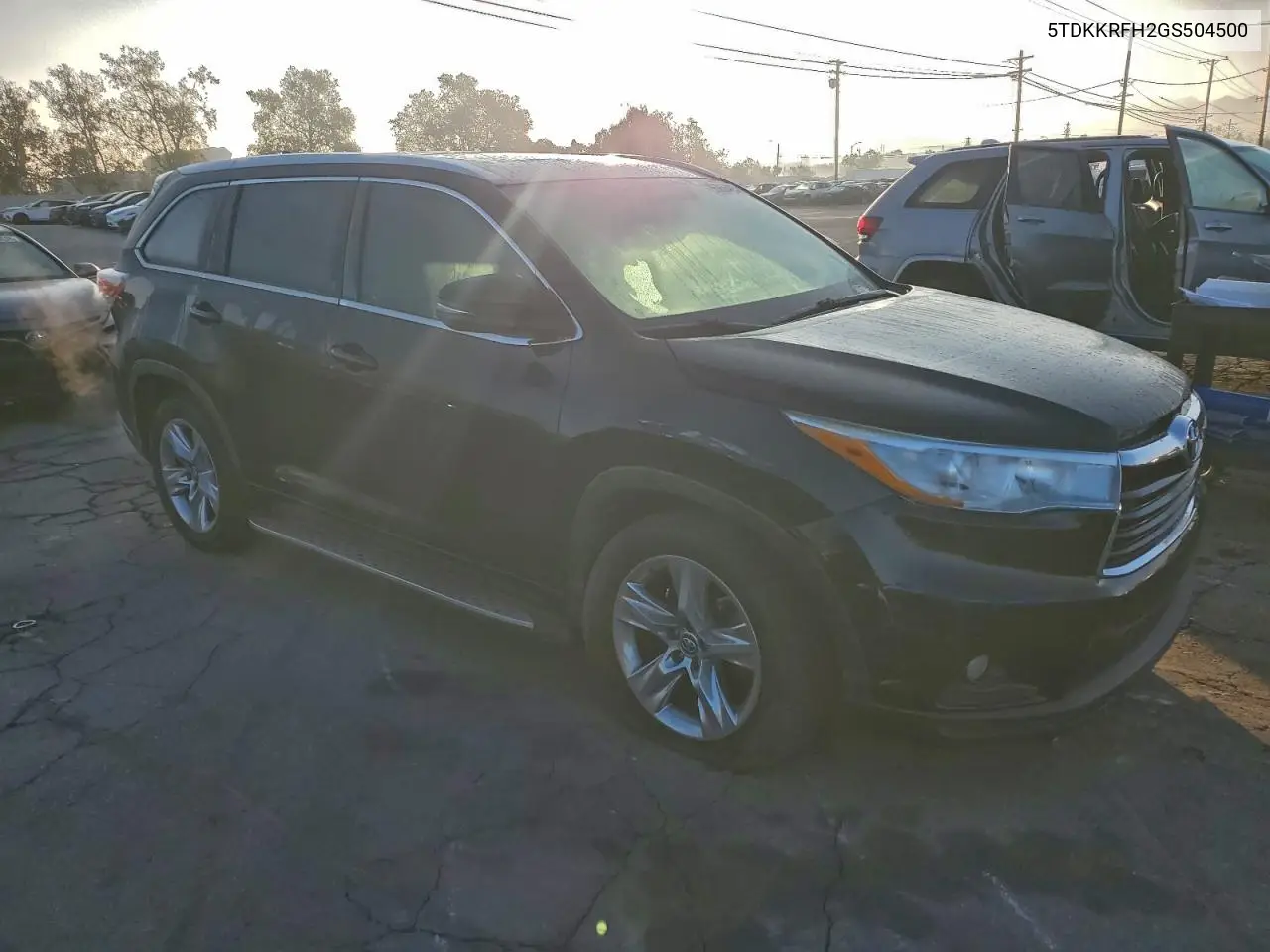 5TDKKRFH2GS504500 2016 Toyota Highlander Xle