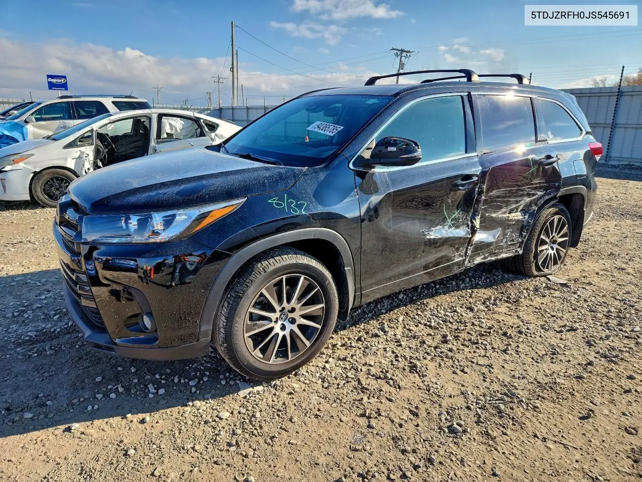5TDJZRFH0JS545691 2018 Toyota Highlander Se