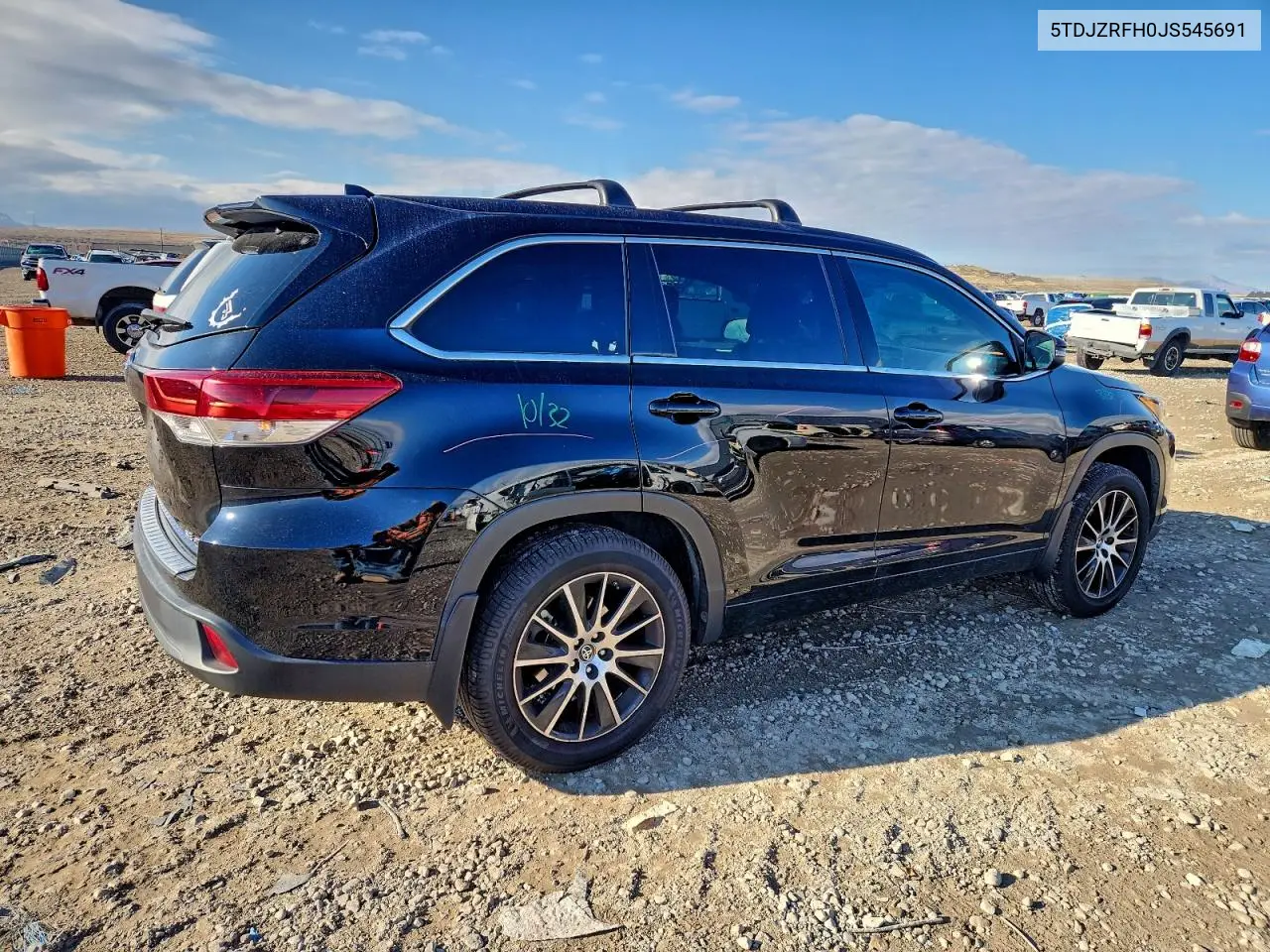 5TDJZRFH0JS545691 2018 Toyota Highlander Se
