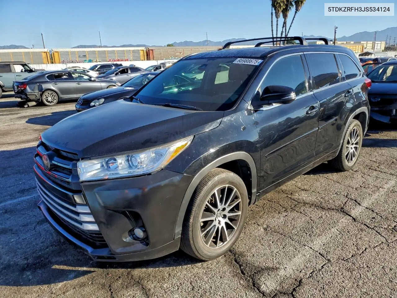 5TDKZRFH3JS534124 2018 Toyota Highlander Se