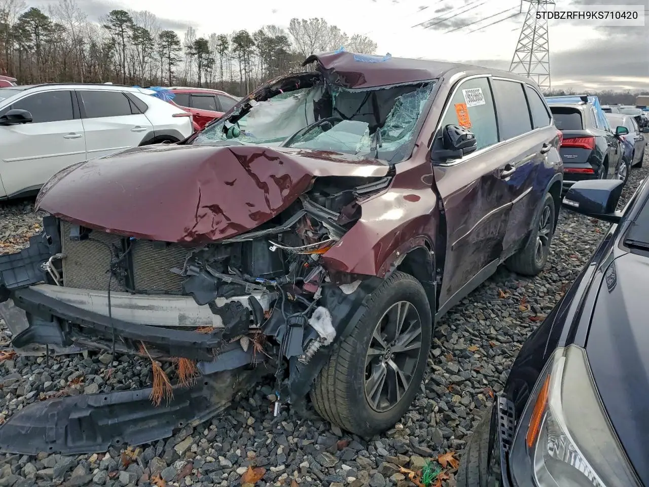 5TDBZRFH9KS710420 2019 Toyota Highlander Le