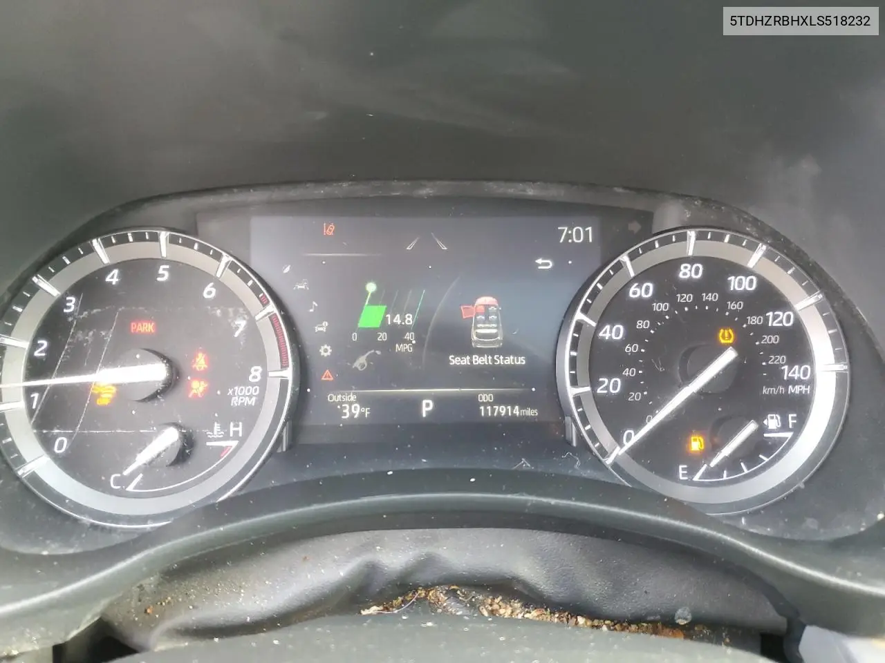 5TDHZRBHXLS518232 2020 Toyota Highlander Xle