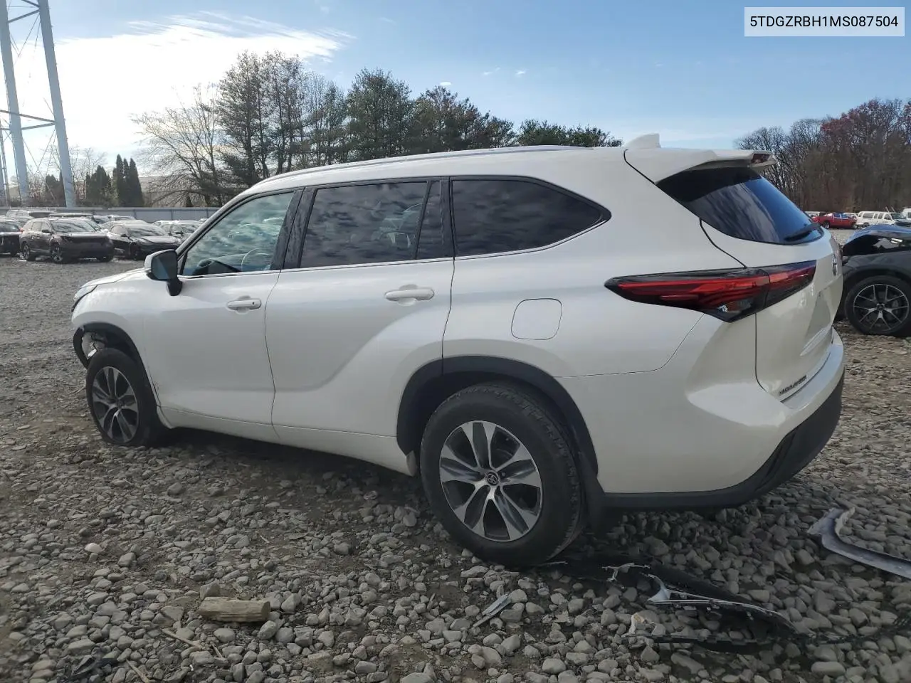 5TDGZRBH1MS087504 2021 Toyota Highlander Xle