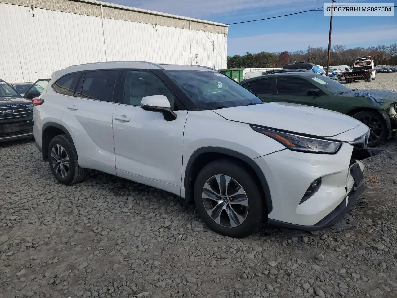 5TDGZRBH1MS087504 2021 Toyota Highlander Xle