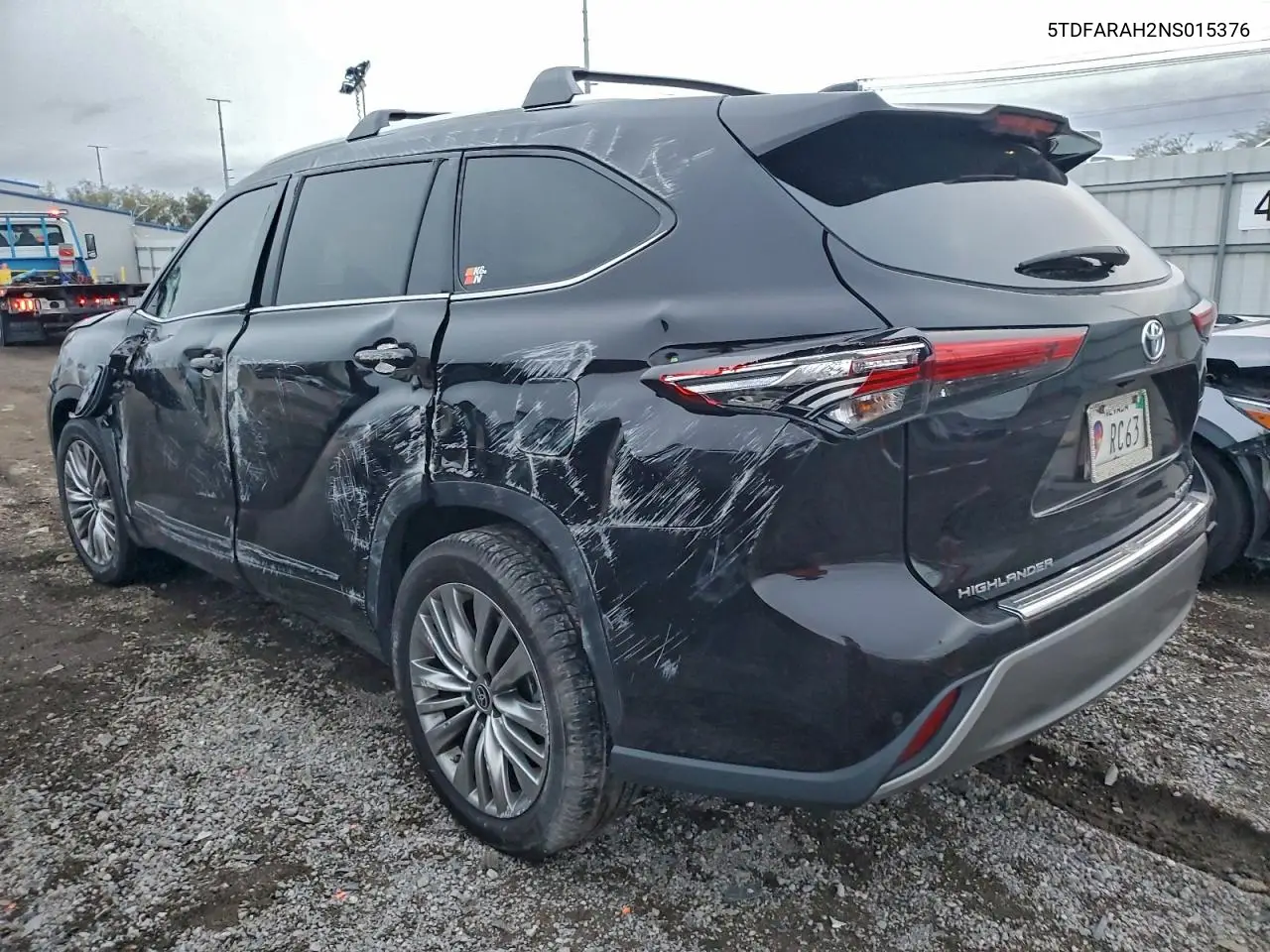 5TDFARAH2NS015376 2022 Toyota Highlander Hybrid Platinum