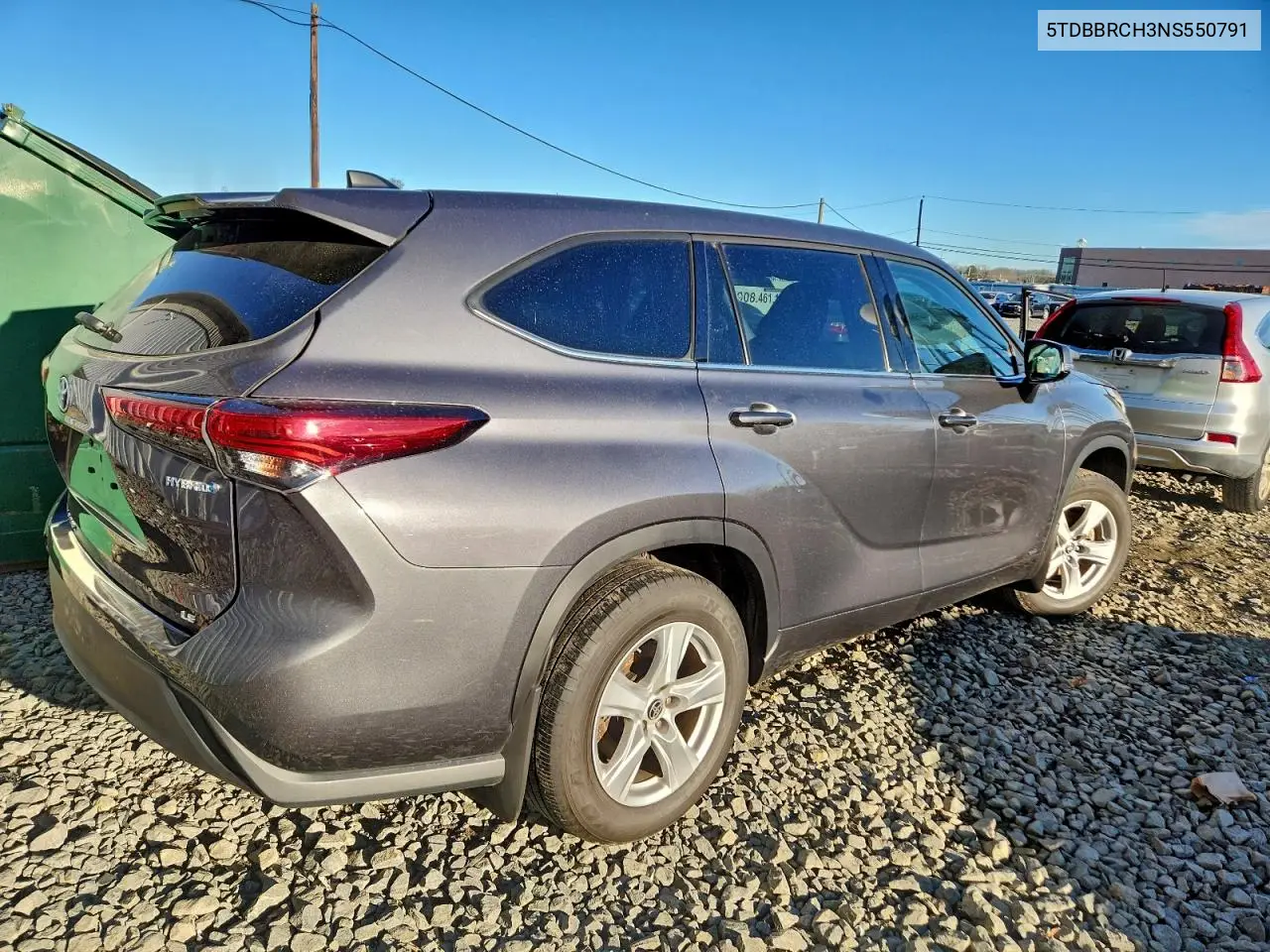 5TDBBRCH3NS550791 2022 Toyota Highlander Hybrid Le
