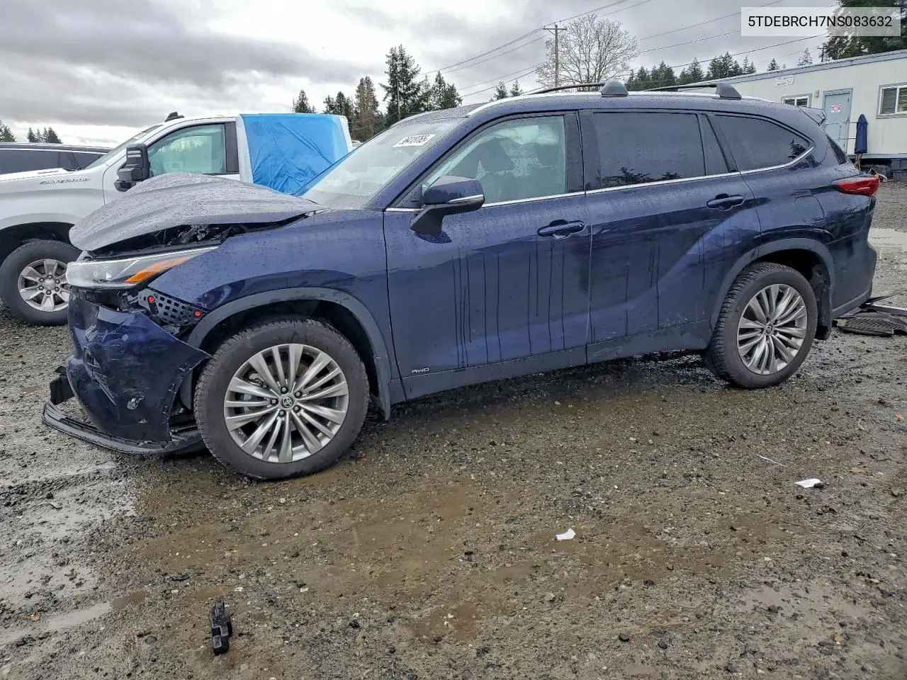 5TDEBRCH7NS083632 2022 Toyota Highlander Hybrid Platinum