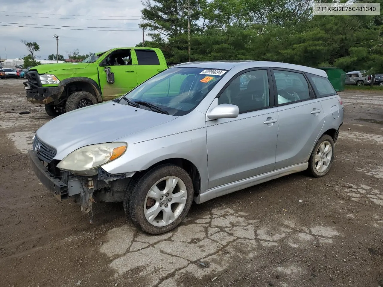 2005 Toyota Corolla Matrix Xr VIN: 2T1KR32E75C481340 Lot: 55650894