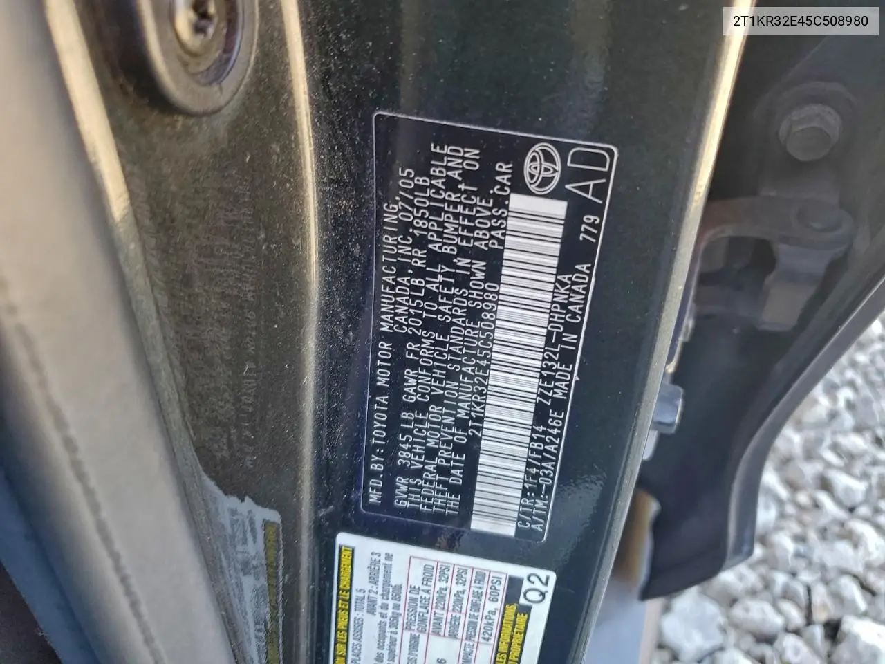 2T1KR32E45C508980 2005 Toyota Corolla Matrix Xr