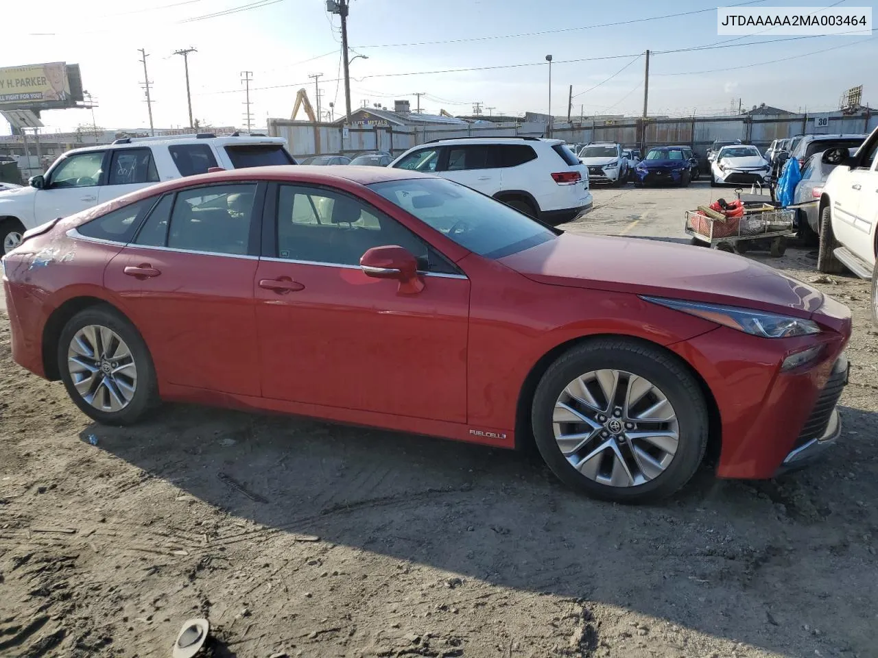 JTDAAAAA2MA003464 2021 Toyota Mirai Xle