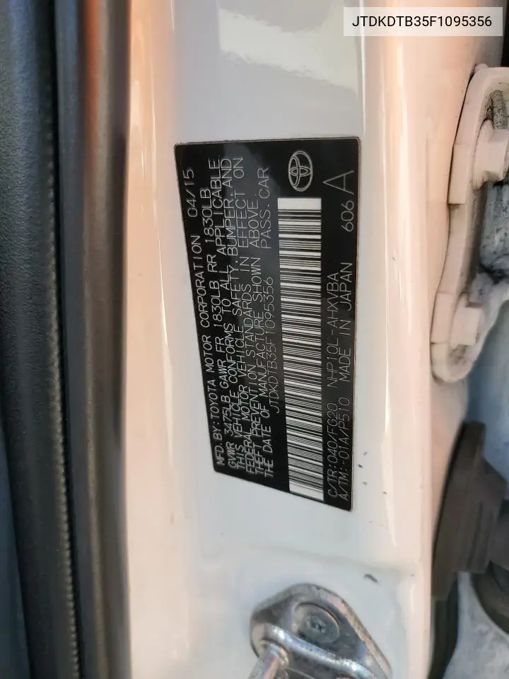 JTDKDTB35F1095356 2015 Toyota Prius C