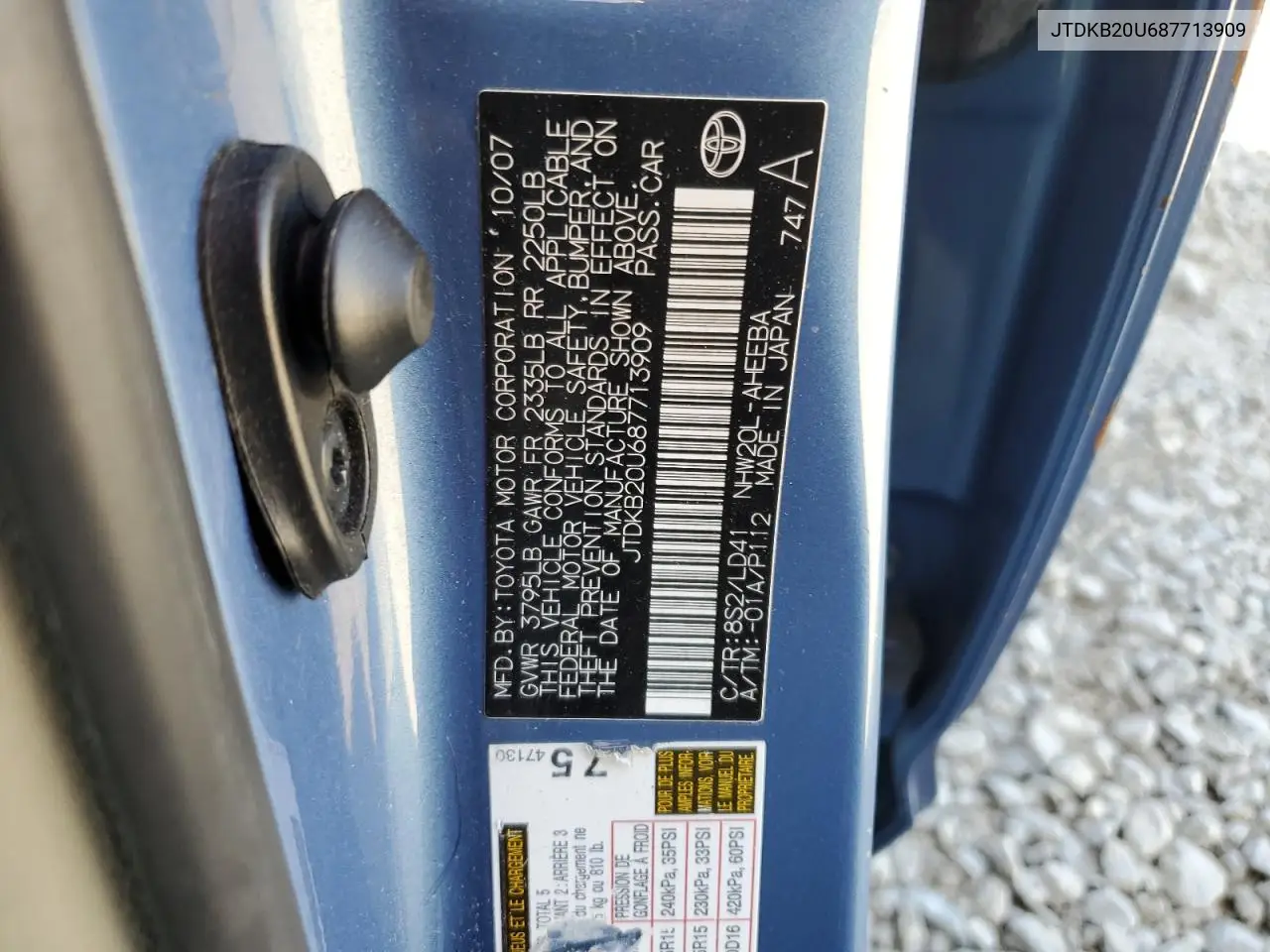 JTDKB20U687713909 2008 Toyota Prius
