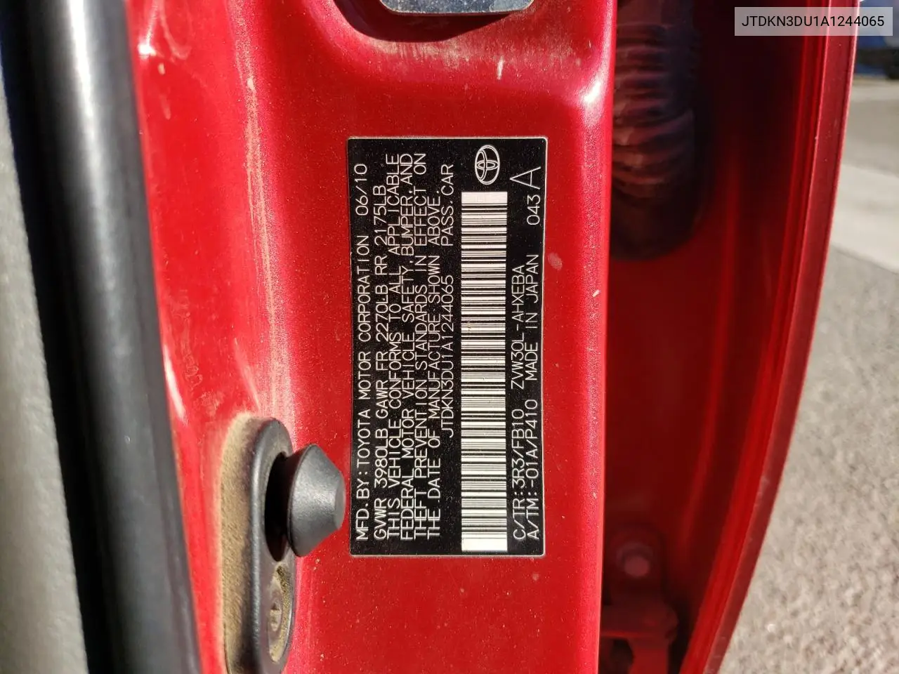 JTDKN3DU1A1244065 2010 Toyota Prius