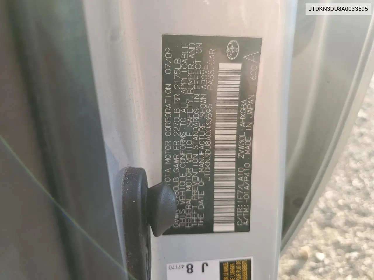 JTDKN3DU8A0033595 2010 Toyota Prius