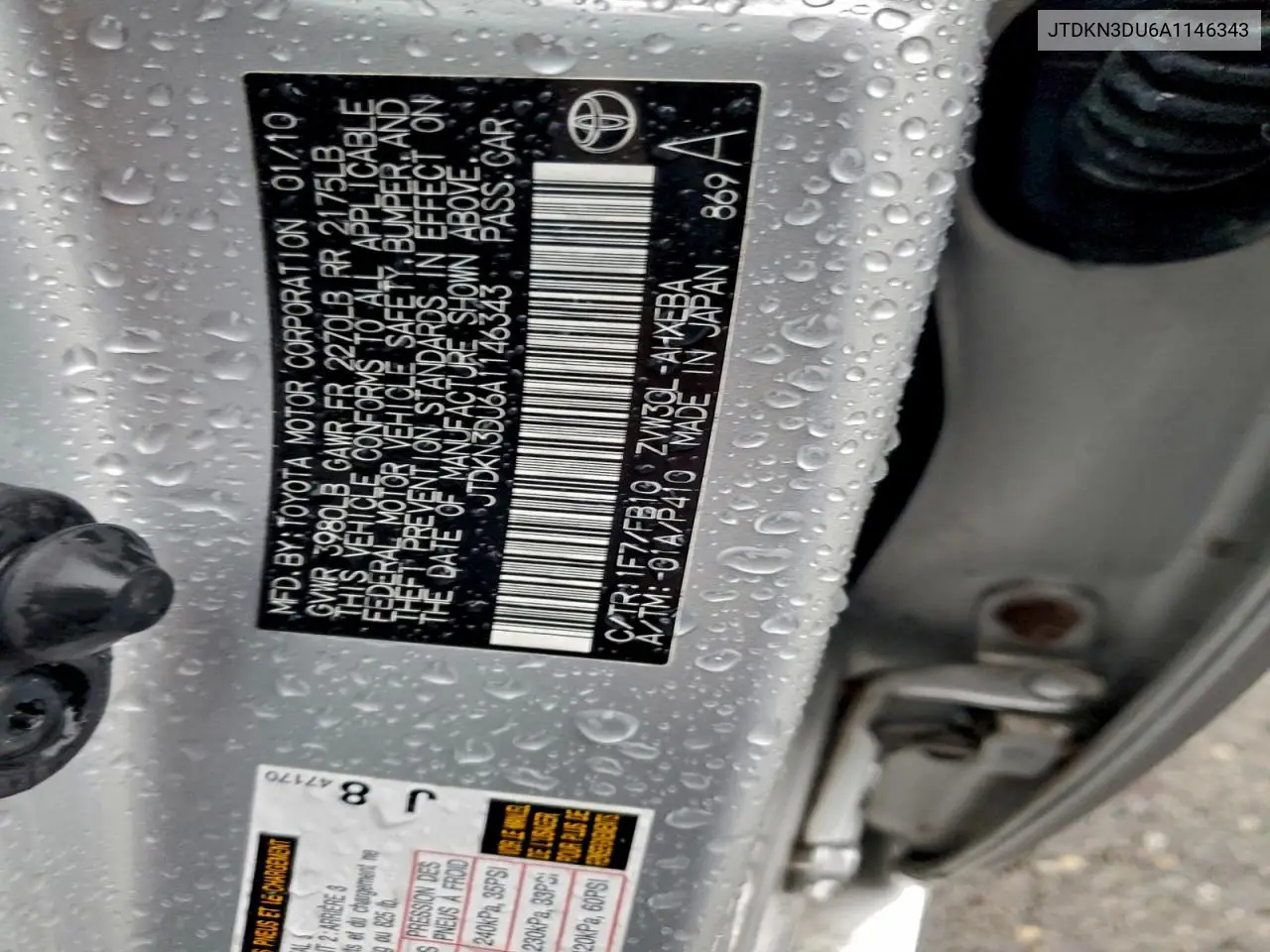 JTDKN3DU6A1146343 2010 Toyota Prius