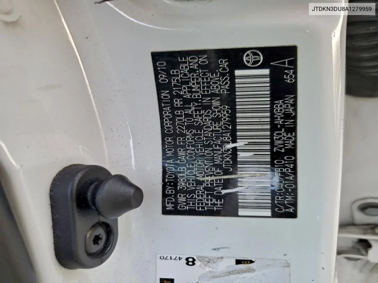 JTDKN3DU8A1279959 2010 Toyota Prius