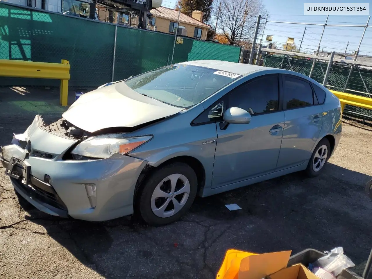 JTDKN3DU7C1531364 2012 Toyota Prius