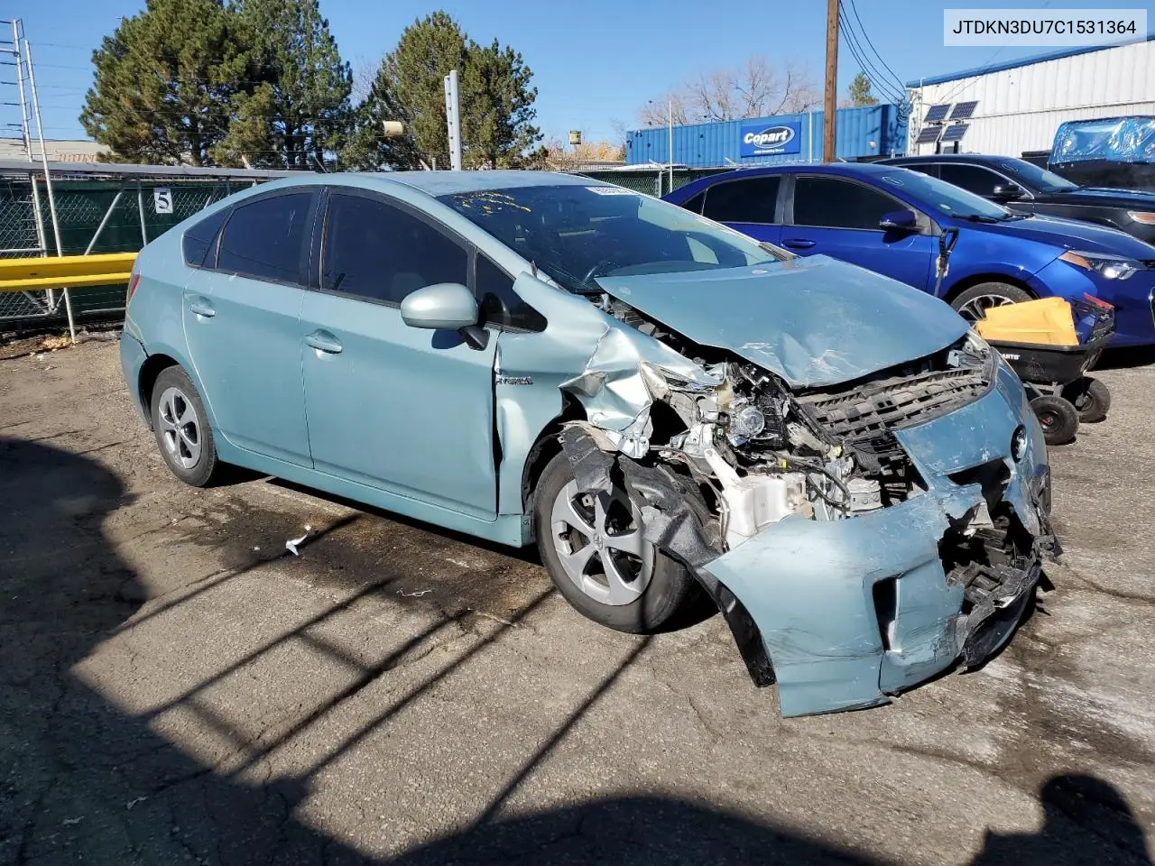 JTDKN3DU7C1531364 2012 Toyota Prius