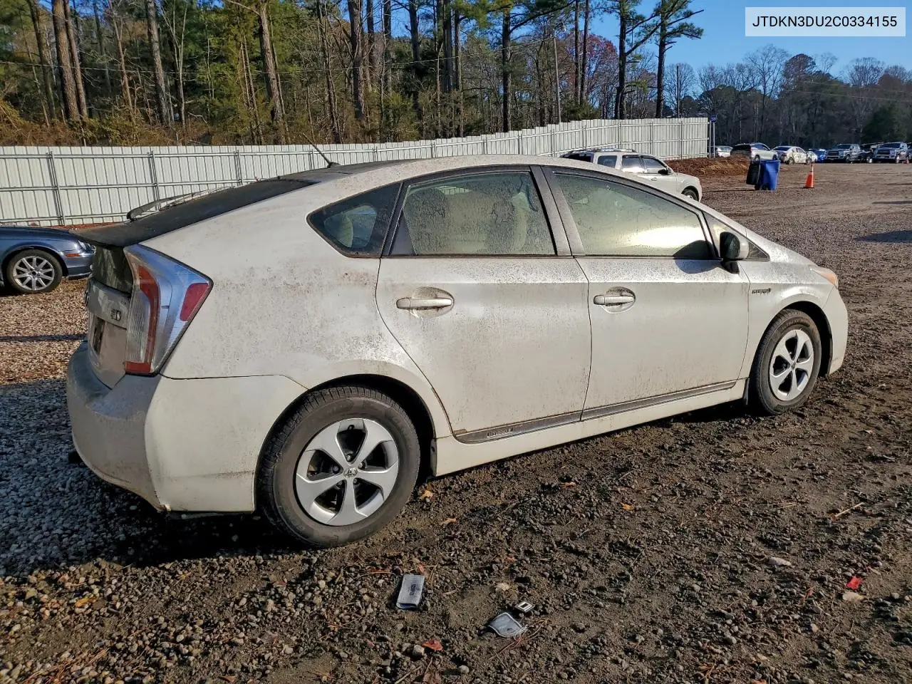 JTDKN3DU2C0334155 2012 Toyota Prius