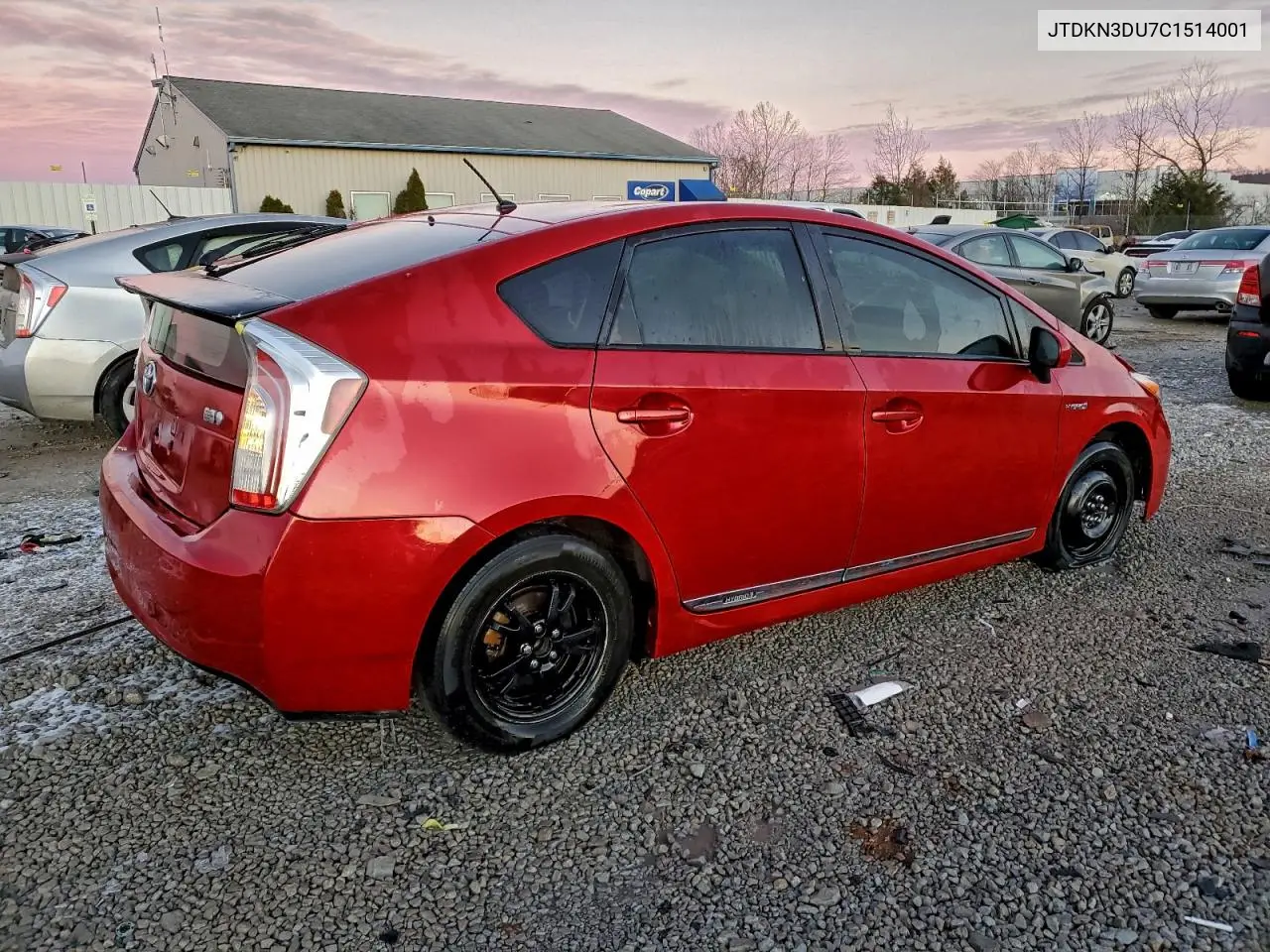 JTDKN3DU7C1514001 2012 Toyota Prius