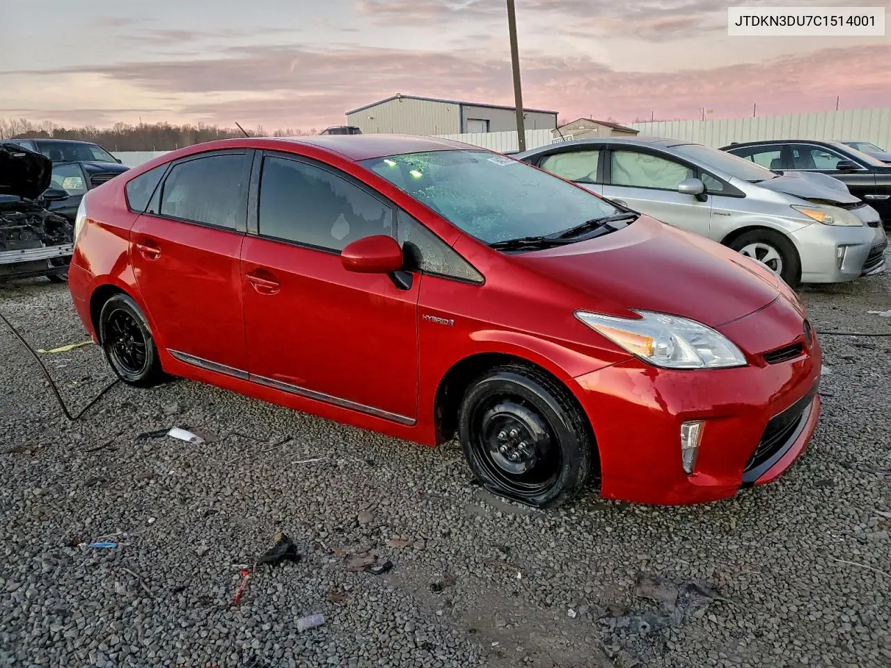 JTDKN3DU7C1514001 2012 Toyota Prius