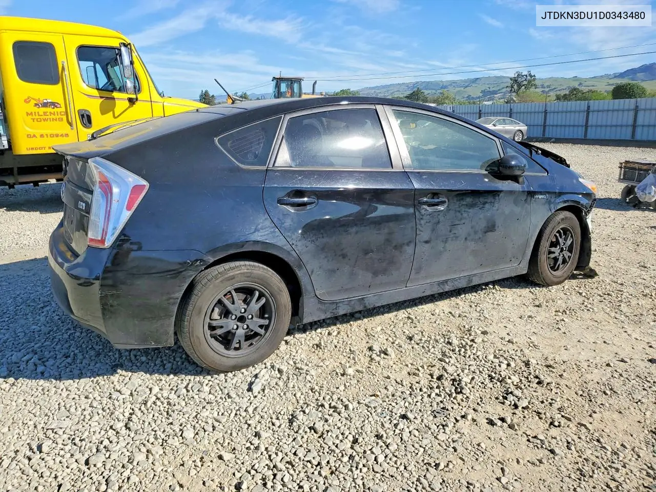 JTDKN3DU1D0343480 2013 Toyota Prius Two