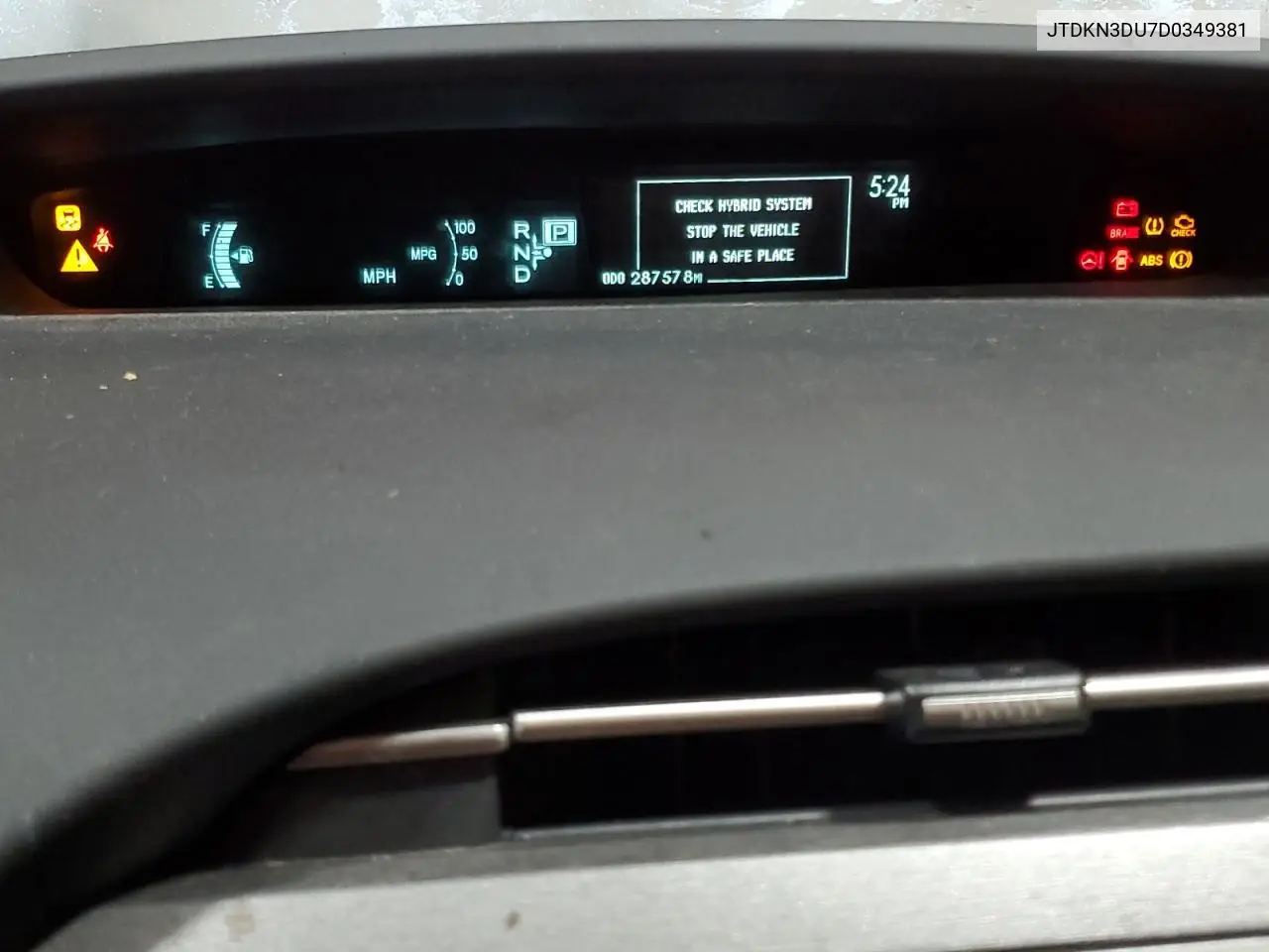 JTDKN3DU7D0349381 2013 Toyota Prius