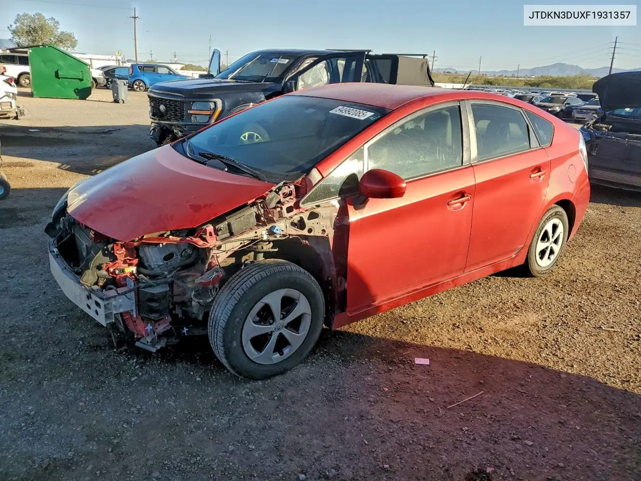 JTDKN3DUXF1931357 2015 Toyota Prius