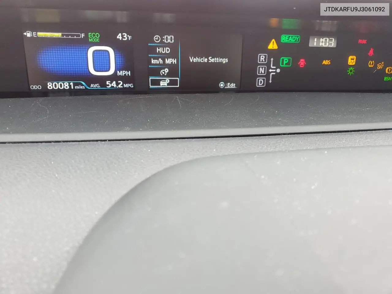 JTDKARFU9J3061092 2018 Toyota Prius
