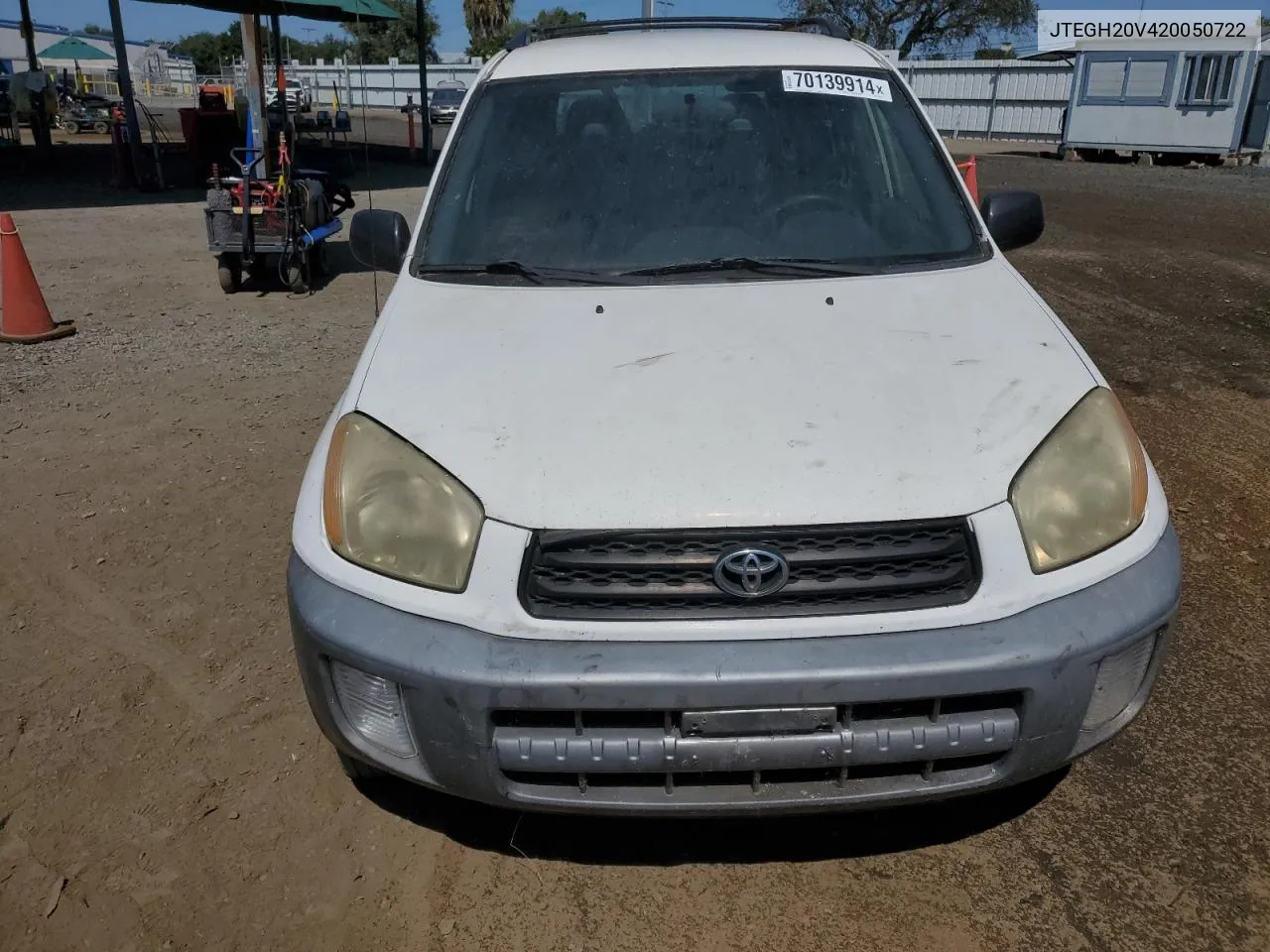 2002 Toyota Rav4 VIN: JTEGH20V420050722 Lot: 70139914