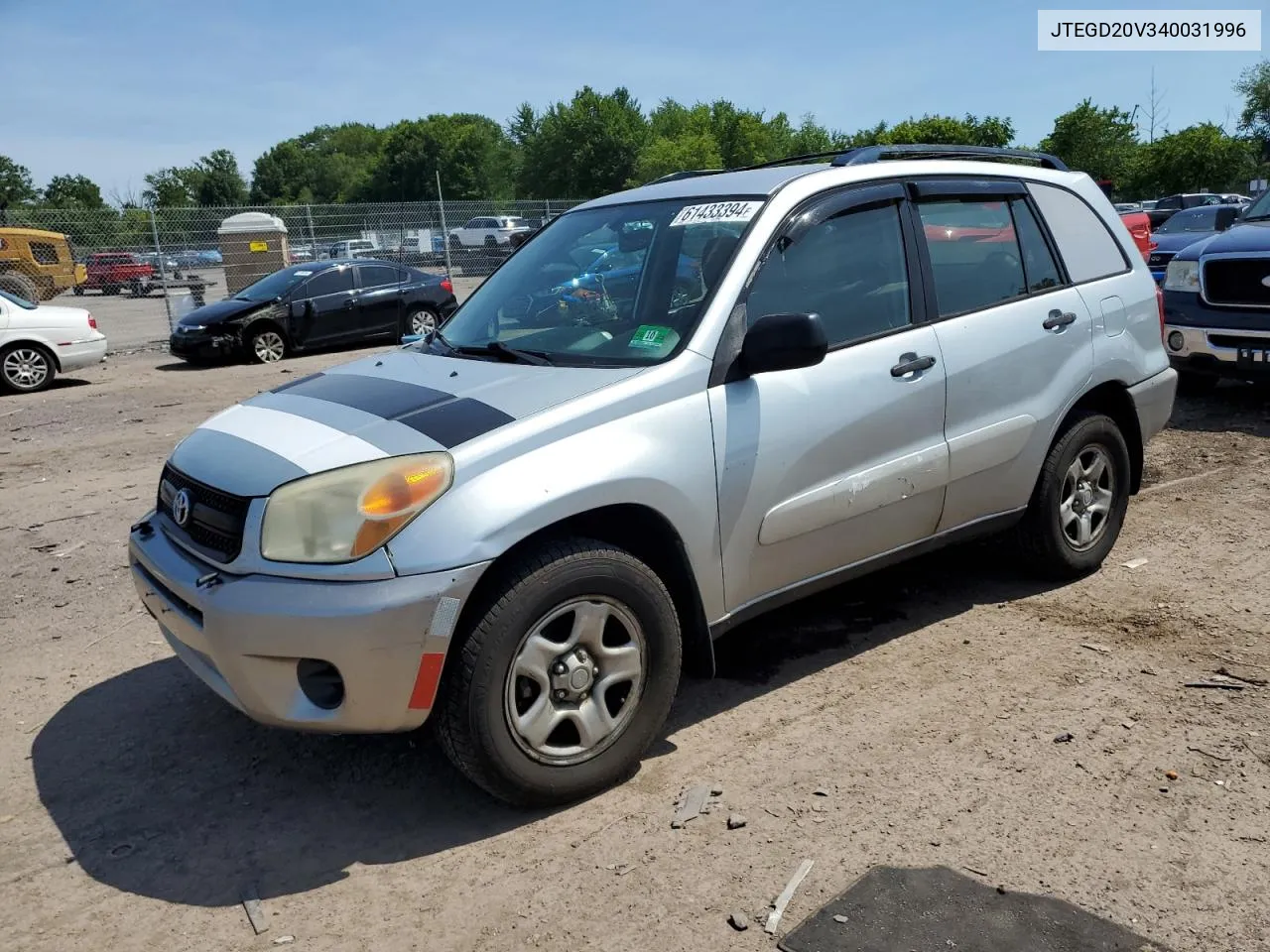 2004 Toyota Rav4 VIN: JTEGD20V340031996 Lot: 61433394