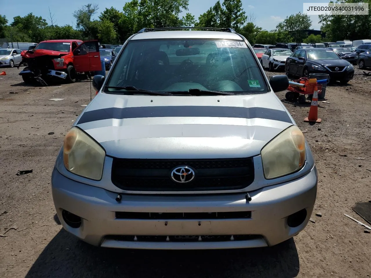 2004 Toyota Rav4 VIN: JTEGD20V340031996 Lot: 61433394